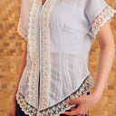 Celine Short Sleeve - Mandalas Women’s Modern Embroidered Cotton Kebaya Top