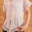 Celine Short Sleeve - Mandalas Women’s Modern Embroidered Cotton Kebaya Top