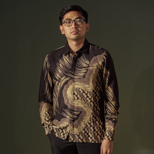 Danadian - Mandalas Premium Men's Long Sleeve Batik Shirt