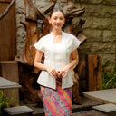 Dara Milk Lengan Pendek - Mandalas Kebaya Kutubaru Wanita Bahan Woven Premium Elegan