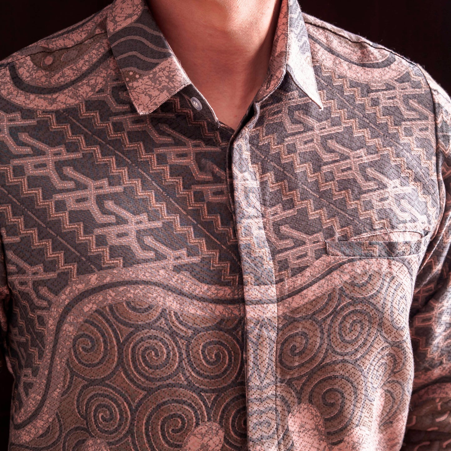 Gravarel - Mandalas Kemeja Batik Pria Premium Lengan Panjang