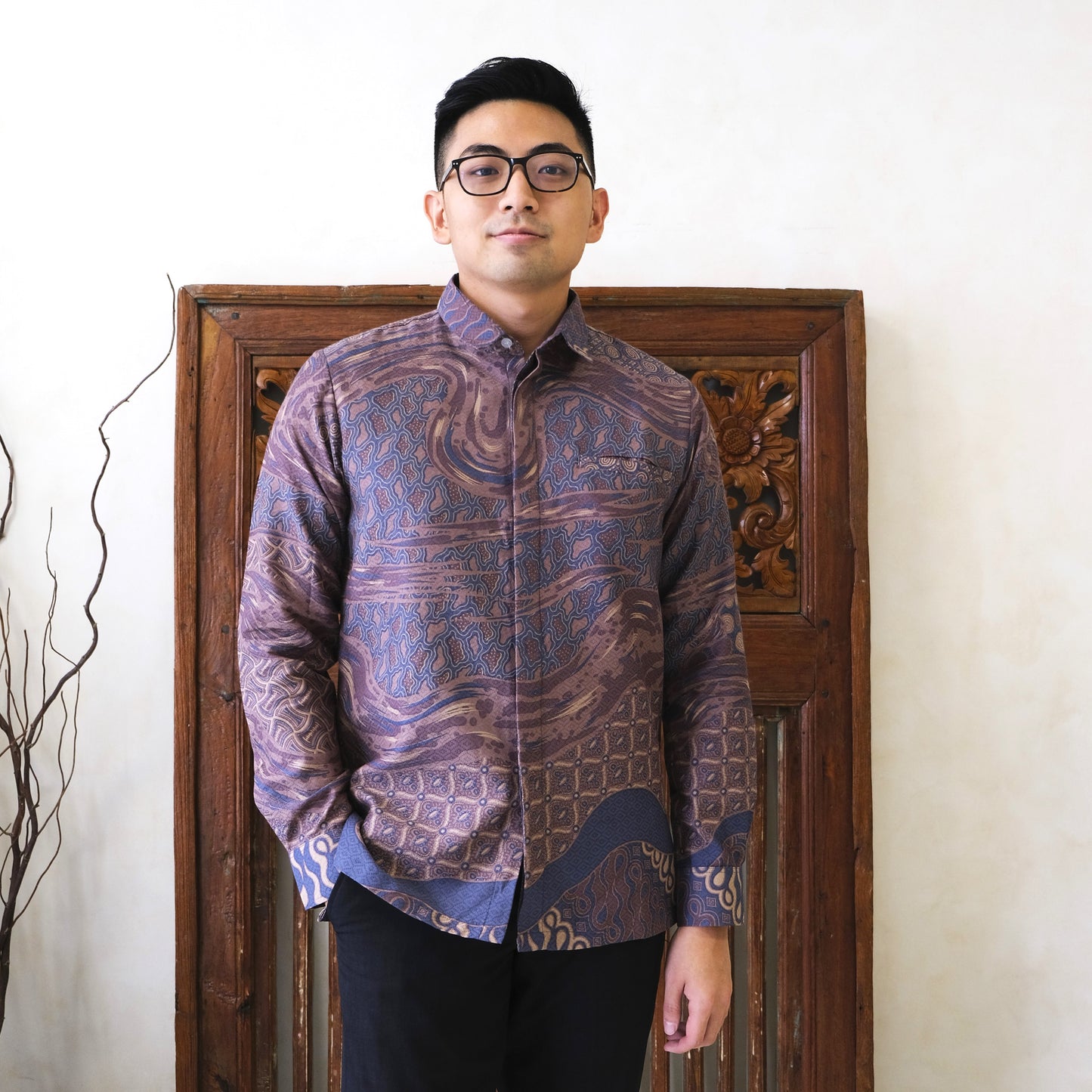 Kanvasa - Mandalas Kemeja Batik Pria Lengan Panjang