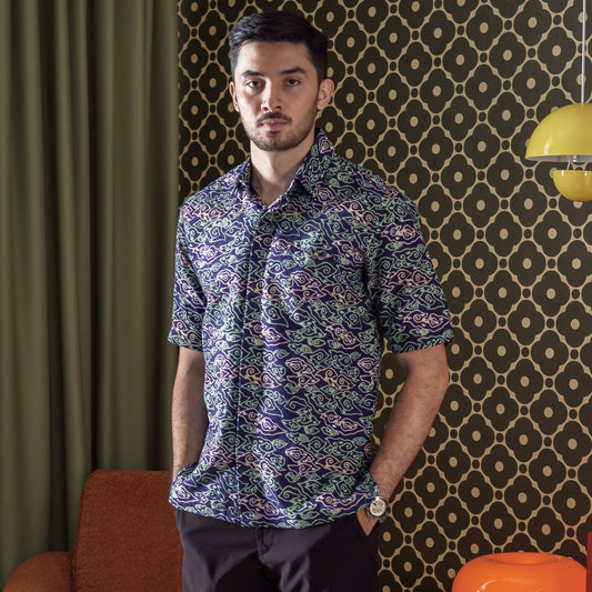 Mendangan - Mandalas Premium Men's Short Sleeve Batik Shirt