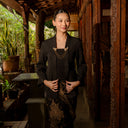 Nara Black Lengan Panjang - Mandalas Kebaya Kutubaru Wanita Bahan Woven Premium Elegan