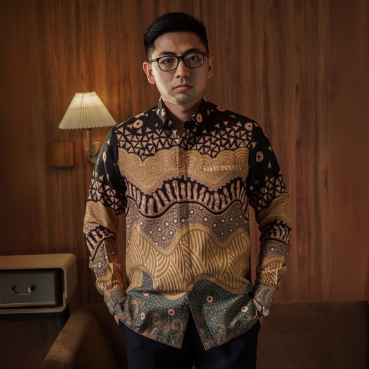 Staria - Mandalas Kemeja Batik Pria Premium Lengan Panjang