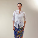 Thea White - Mandalas Women's Kebaya Top