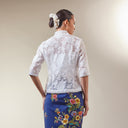 Thea White - Mandalas Women's Kebaya Top