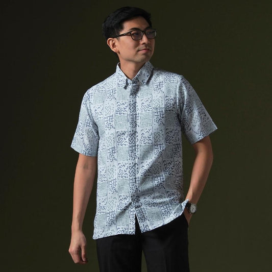 Galatos - Mandalas Premium Men's Short Sleeve Batik Shirt