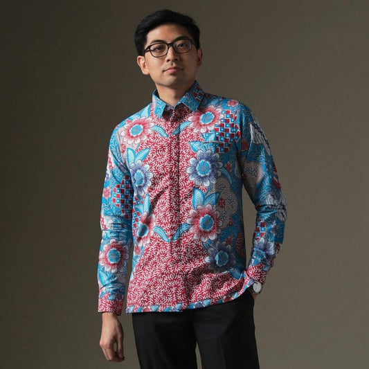Vantelo - Mandalas Premium Men's Long Sleeve Batik Shirt