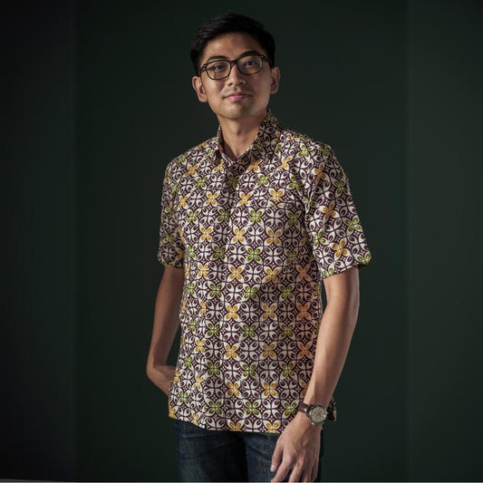 Rakawu - Mandalas Premium Men's Short Sleeve Batik Shirt