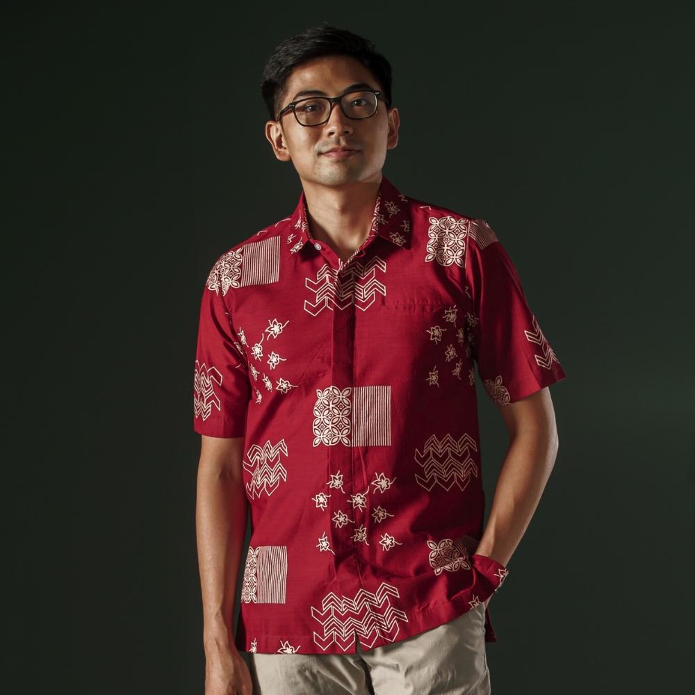 Carika - Mandalas Premium Men's Short Sleeve Batik Shirt