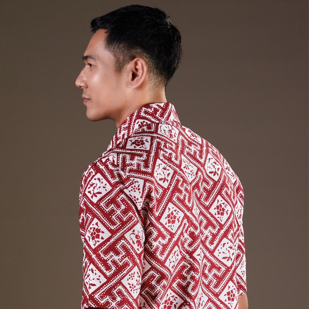 Romarum - Mandalas Kemeja Batik Pria Premium Lengan Pendek