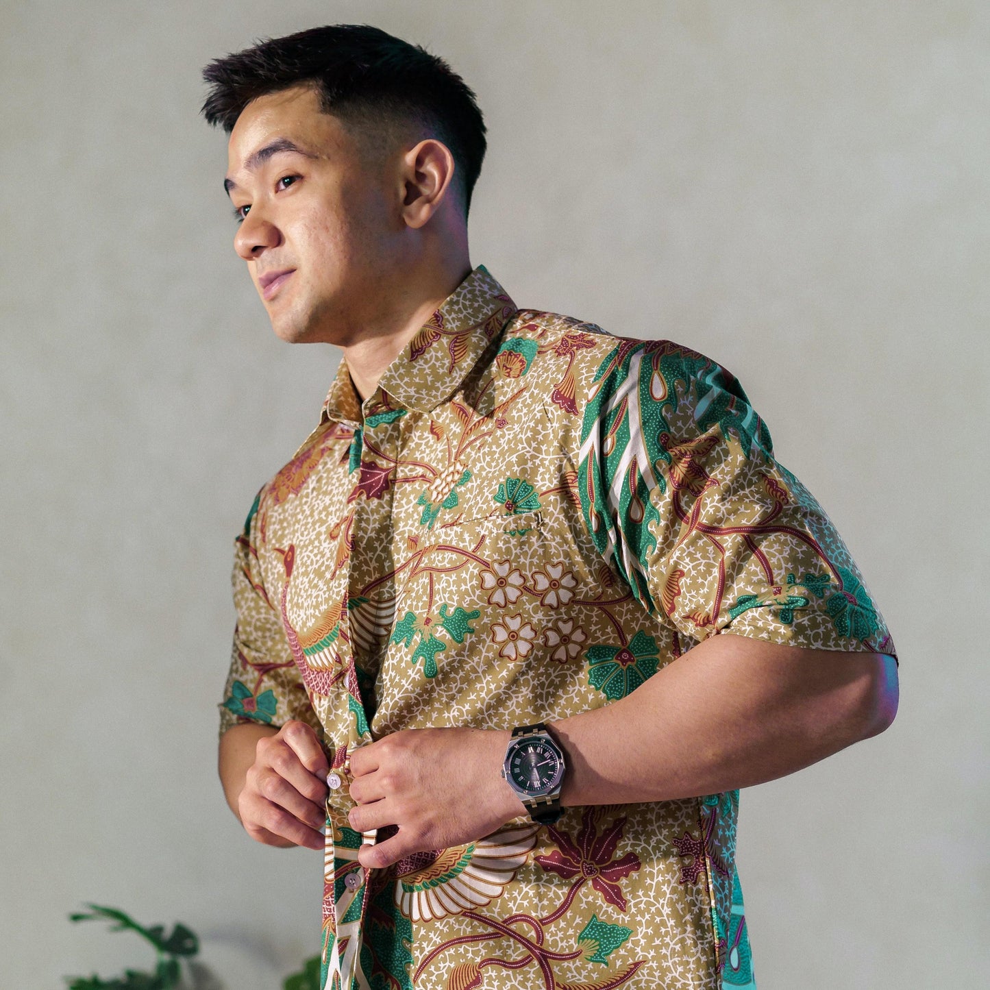 Trialon - Mandalas Premium Men's Short Sleeve Batik Shirt
