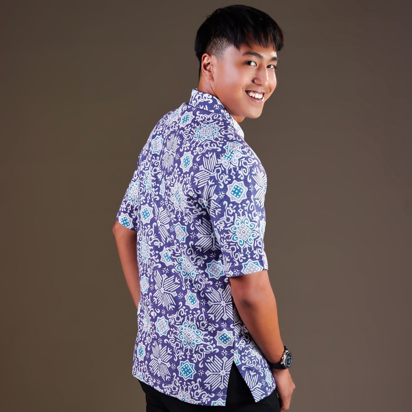 Edur - Mandalas Premium Men's Short Sleeve Batik Shirt