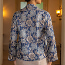 Alyssa Cobalt - Mandalas Kebaya Kurung Batik Viscose Blouse Tunik Floral Wanita Modern Atasan Lebaran - Mandalas