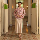 Alyssa Fuschia - Mandalas Kebaya Kurung Batik Viscose Blouse Tunik Floral Wanita Modern Atasan Lebaran - Mandalas