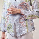 Alyssa Icy Blue – Mandalas Women's Kebaya Kurung Batik Viscose Blouse - Mandalas
