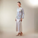 Alyssa Icy Blue – Mandalas Women's Kebaya Kurung Batik Viscose Blouse - Mandalas