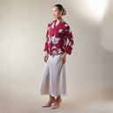 Alyssa Maroon – Mandalas Women's Kebaya Kurung Batik Viscose Blouse - Mandalas