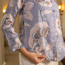 Alyssa Mauve - Mandalas Kebaya Kurung Batik Viscose Blouse Tunik Floral Wanita Modern Atasan Lebaran - Mandalas