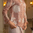 Alyssa Mocha - Mandalas Kebaya Kurung Batik Viscose Blouse Tunik Floral Wanita Modern Atasan Lebaran - Mandalas
