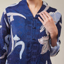 Alyssa Navy – Mandalas Women's Kebaya Kurung Batik Viscose Blouse - Mandalas