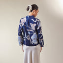 Alyssa Navy – Mandalas Women's Kebaya Kurung Batik Viscose Blouse - Mandalas