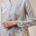 Alyssa Silver – Mandalas Women's Kebaya Kurung Batik Viscose Blouse - Mandalas