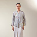 Alyssa Silver – Mandalas Women's Kebaya Kurung Batik Viscose Blouse - Mandalas