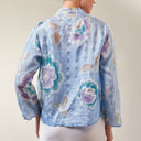 Alyssa Sky Blue – Mandalas Women's Kebaya Kurung Batik Viscose Blouse - Mandalas