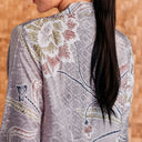 Alyssa Taupe – Mandalas Women's Kebaya Kurung Batik Viscose Blouse - Mandalas