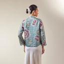Alyssa Teal – Mandalas Women's Kebaya Kurung Batik Viscose Blouse - Mandalas