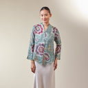 Alyssa Teal – Mandalas Women's Kebaya Kurung Batik Viscose Blouse - Mandalas