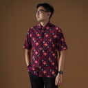 Anggur - Mandalas Kemeja Batik Pria Premium Lengan Pendek - Mandalas
