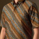 Arunwaru - Mandalas Premium Men’s Short Sleeve Batik Shirt - Mandalas