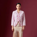 Ayra Cherry Long Sleeve – Mandalas Women’s Encim Kebaya Embroidered Blouse in Cotton with Orchid Motif - Mandalas