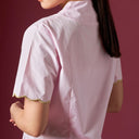 Ayra Cherry Short Sleeve – Mandalas Women’s Encim Kebaya Embroidered Blouse in Cotton with Orchid Motif - Mandalas