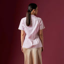 Ayra Cherry Short Sleeve – Mandalas Women’s Encim Kebaya Embroidered Blouse in Cotton with Orchid Motif - Mandalas