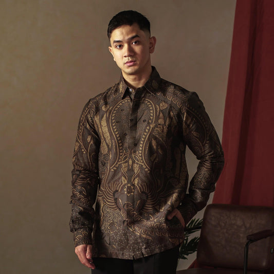 Tritabu - Mandalas Premium Men's Long Sleeve Batik Shirt