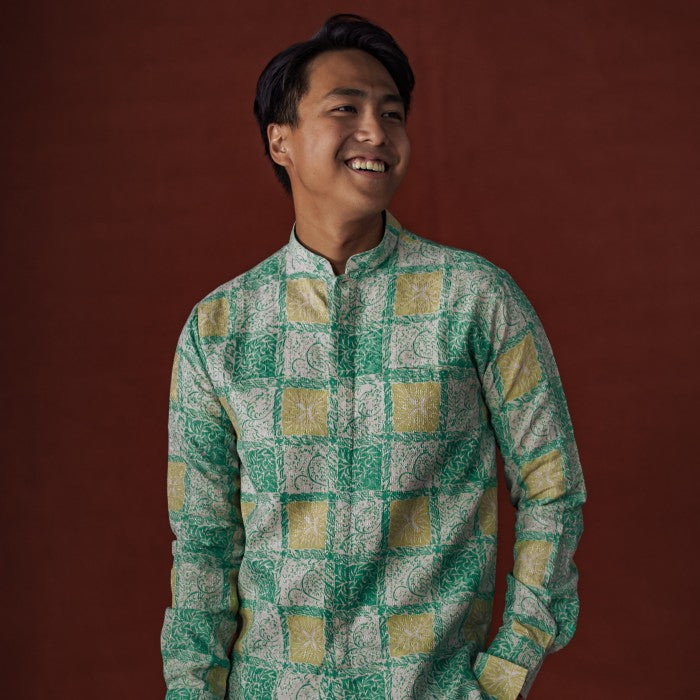 Mandalas Koko Premium Men's Long Sleeve Batik Shirt