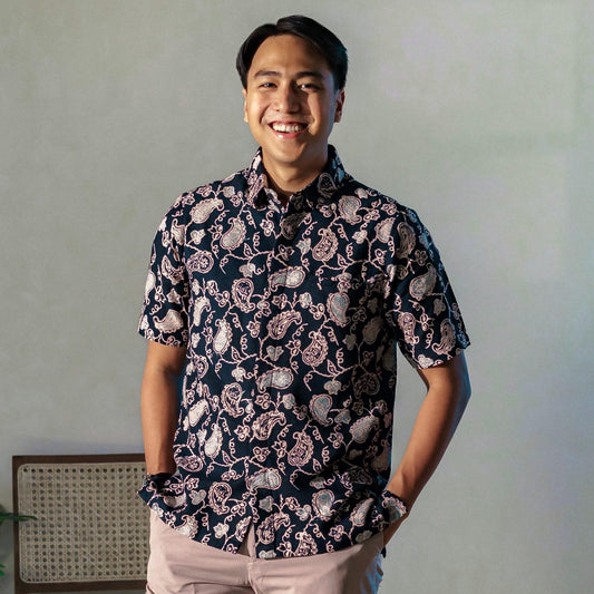 Butasaka - Mandalas Premium Men's Short Sleeve Batik Shirt
