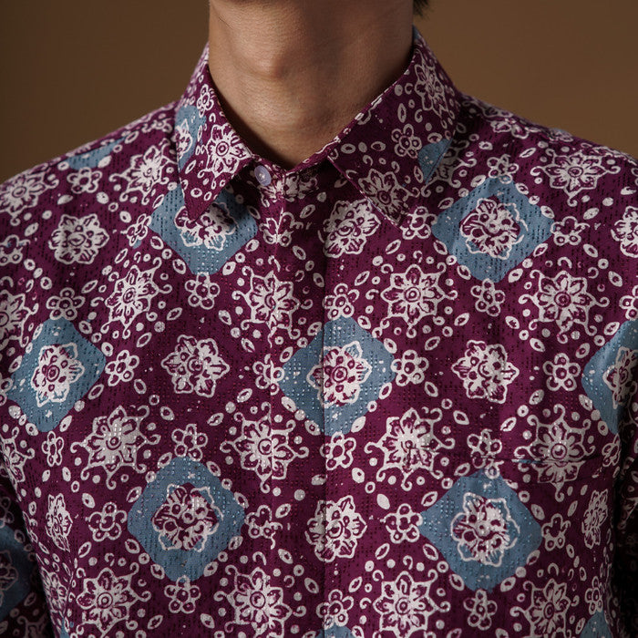 Merlo - Mandalas Premium Men's Short Sleeve Batik Shirt