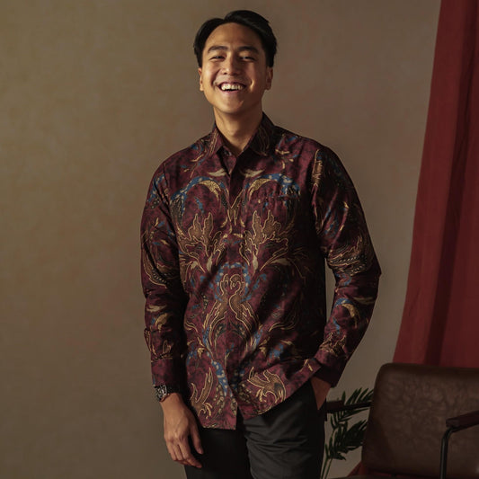 Masuri - Mandalas Premium Men's Long Sleeve Batik Shirt
