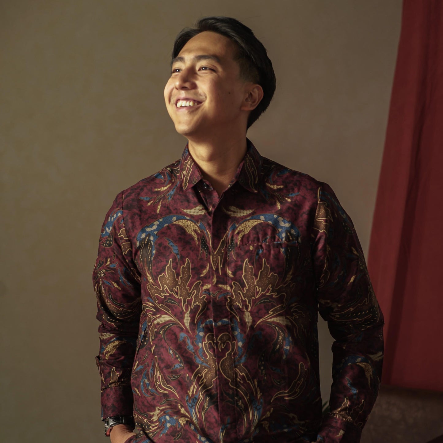 Masuri - Mandalas Premium Men's Long Sleeve Batik Shirt