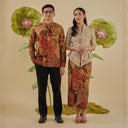 Baratit - Mandalas Set Sarimbit Couple Kemeja Lengan Panjang dan Rok Batik Premium - Mandalas