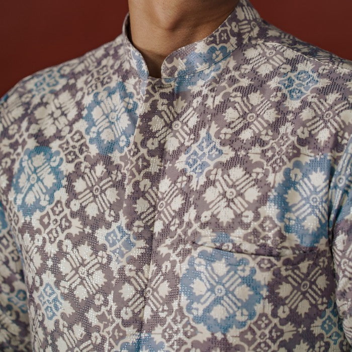 Jazer - Mandalas Koko Premium Men's Long Sleeve Batik Shirt