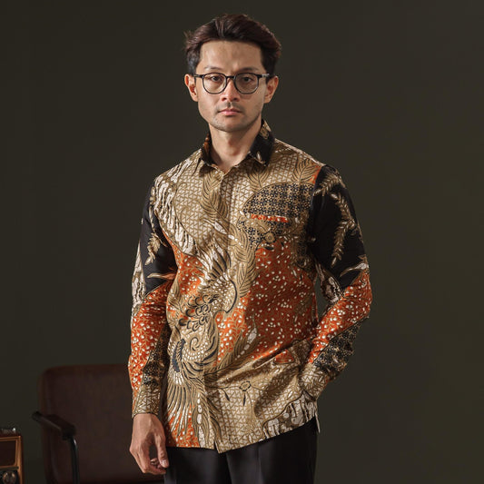 Ardapana - Mandalas Premium Men's Long Sleeve Batik Shirt