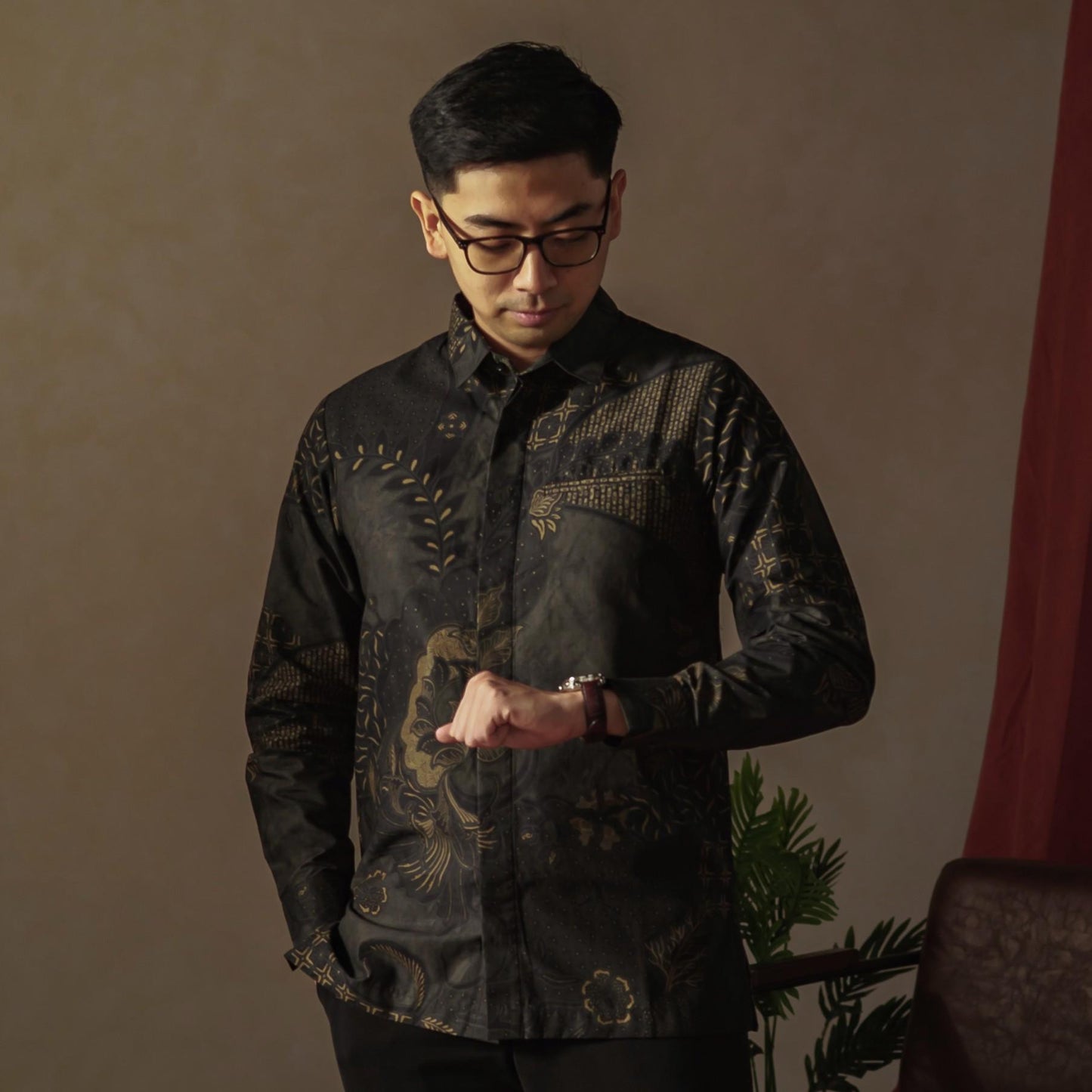 Khasenja - Mandalas Premium Men's Long Sleeve Batik Shirt