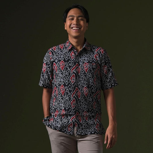 Awanaka - Mandalas Premium Men's Short Sleeve Batik Shirt