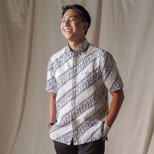 Anjane - Mandalas Premium Men's Short Sleeve Batik Shirt